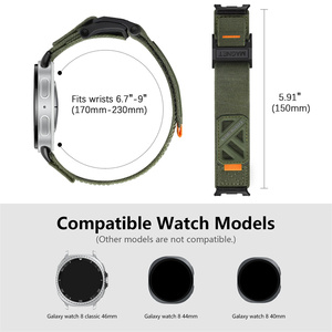 Cinturino in nylon intrecciato con chiusura a strappo per <span class=keywords><strong>Samsung</strong></span> Galaxy <span class=keywords><strong>Watch</strong></span> 8, compatibile con Galaxy <span class=keywords><strong>Watch</strong></span> 8 Ultra - Product Image 3