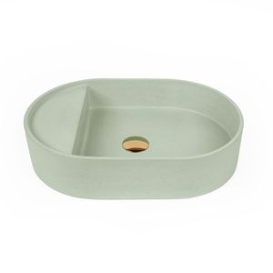 Lavabo Moderno Ovalado de Hormigón para Encimera con Borde Integrado, Lavabo de Cemento Personalizado de Fábrica - Product Image 2