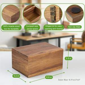 Venta al por mayor caja de recuerdo de madera de acacia con tapas con bisagras joyero de madera caja de almacenamiento de velas de lujo - Product Image 2