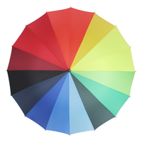 Parapluie Arc-en-ciel Droit Coloré Personnalisé pour Décoration de Toit Suspendu, 16k