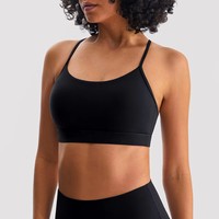 Soutien-gorge de sport dos croisé pour femme, sans coutures sur le devant, à bretelles, soutien léger, anti-transpiration, sans armatures, pour le yoga, le fitness, l'entraînement et la gym
