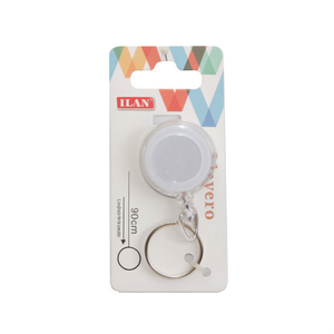 Portachiavi Ilan con cordino estensibile 90 cm max colore bianco per chiavi e borsa - Product Image 1