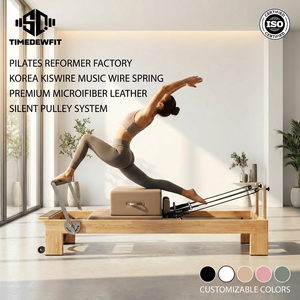 Reformer Pilates professionnel en bois de chêne avec logo personnalisé, directement de l'usine, pour studio de Pilates professionnel - Product Image 5