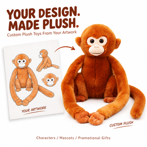 Jouet en peluche singe personnalisé, animal en peluche doux avec design personnalisé pour les enfants de 3 ans et plus, cadeau unisexe - Product Image 2