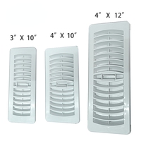 Grille de ventilation encastrée rectangulaire en plastique 3*10 pouces avec registre de sol et registre de ventilation réglable