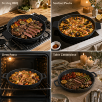 Poêle à frire en fonte personnalisée pour crêpes, plus légère, compatible induction, plaque de cuisson en aluminium moulé, pot en métal