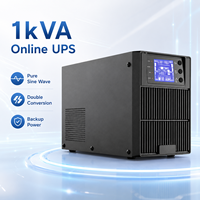 Alimentation sans interruption (ASI) en ligne 1 kVA à onde sinusoïdale pure, double conversion, alimentation de secours certifiée CE, batterie au plomb-acide pour serveur, ordinateur, bureau