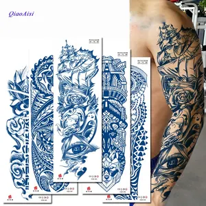 black henna amazon Suppliers-Adesivo de tatuagem semi-permanente de braço inteiro, à prova d'água, 2021, dura 15 dias, tatuagem em ervas, amazon, atacado