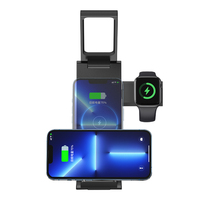 Support de charge sans fil pliable 3 en 1 USAMS CD181 15W, lampe de table, chargeur sans fil plat, montre intelligente, écouteurs 5W 15W 3 en 1, bureau