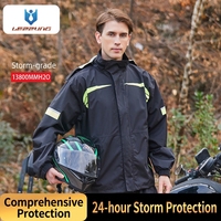 Ensemble imperméable réfléchissant personnalisé en polyester pour moto/vélo électrique, veste et pantalon de pluie pour homme, livreur