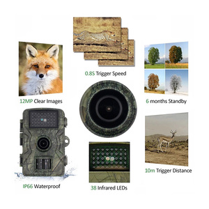 กล้องติดตามสัตว์พร้อมระบบมองกลางคืน Ip66 สำหรับการสำรวจสัตว์และกีฬา 12mp 1080p - Product Image 2