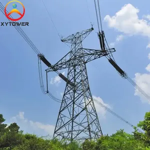 High Voltage 765KV Angular Overhead Transposition Electrical Transmission Line Tower