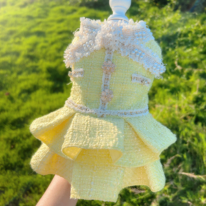 Abito da Principessa Giallo per Cani, Vestito Classico Comodo e Lussuoso per Cuccioli, Alta Qualità, Durevole, in Poliestere - Product Image 4