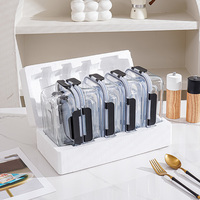 Ensemble de contenants de préparation des repas en verre avec couvercle, vente chaude, cuisine, alimentation, fermeture à pression, micro-ondes, lave-vaisselle, étanche, sécurité
