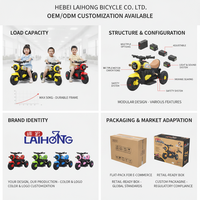 Penjualan langsung pabrik 2025 sepeda motor anak laki-laki, sepeda motor roda tiga musik modis kecil dengan lampu