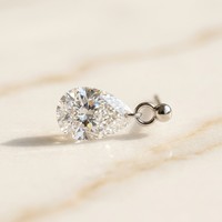 Pendientes de Lágrima Clásicos de Diamantes Cultivados en Laboratorio para Mujer Guadalupe, Bajo MOQ 1 Par 2ct, Precio de Fábrica, Oro Blanco de 18K, Regalo Navideño NGTC