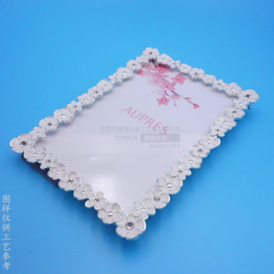 Cadre photo en métal sur mesure, rectangulaire, nickel brillant, décoré de strass, décoration d'intérieur, cadeau - Product Image 3