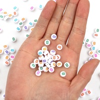 Vente en gros en vrac 100 pièces/sac perles lettres émaillées perles lettres acryliques colorées rondes 4*7mm perles de bricolage pour la fabrication de bijoux