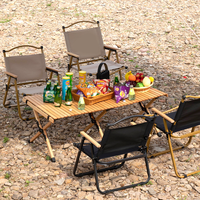 Table de camping pliable en acier carbone, tables pliantes pour les voyages en plein air, barbecue, table pliable portable pour le camping et le pique-nique