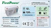 Batterie FirstPower LFPV12120 12V 120Ah à faible autodécharge pour système d'énergie éolienne et alimentation de secours pour station de base extérieure