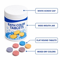 Tablettes de bain effervescentes rondes multicolores dans un bocal à large ouverture, OEM, étiquette privée, vente en gros