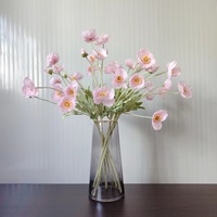 Poppies artificielles en soie de haute qualité, tiges floquées, pliables, rouge, orange, blanc, fleurs de pavot pour la décoration de mariage, de la maison et de la table