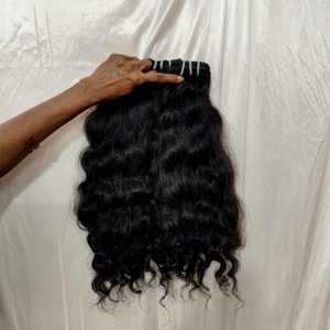 Cabello Natural Virgen Indio Remy Sin Procesar de Alta Calidad, 100g, Trama a Máquina, Sin Caída ni Enredos, Cabello Perfecto - Product Image 1