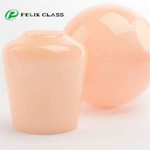 Abat-jour en verre blanc opale rose de forme et de taille personnalisées pour éclairage suspendu intérieur - Product Image 4