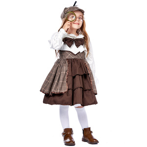 Robe de détective pour enfants à manches longues, tenue Lolita pour filles, tenue d'Halloween, de <span class=keywords><strong>princesse</strong></span>, d'anniversaire - Product Image 5