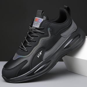 Chaussures de course pour hommes VIR Road en cuir véritable, doublure en mesh, semelle intermédiaire en EVA, semelle extérieure en caoutchouc, légères, respirantes, chaussures de sport - Product Image 1