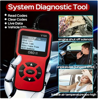 Escáner de Vehículos OBD2 V100 - Lector de Códigos de Error del Motor y Herramienta de Diagnóstico