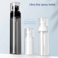 Vente en gros PETG Flacon pulvérisateur en plastique à dessus plat 30ml 60ml 100ml 120ml Brume fine translucide noire pour l'utilisation du shampooing