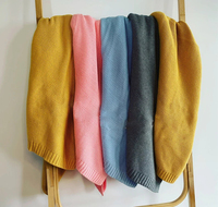 Couverture de bébé douce personnalisée brodée, cadeau de berceau de poussette tricoté en coton souvenir de bébé