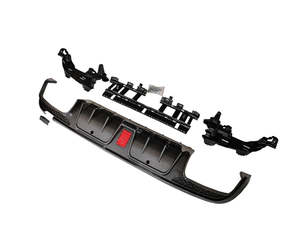 Difusor estilo <span class=keywords><strong>Babus</strong></span> W205, sistema de frenos antibloqueo, difusor de parachoques trasero con punta de escape de labio trasero negro brillante para Mercedes W205 - Product Image 5