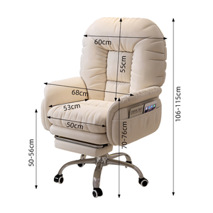 आरामदायक एर्गोनोमिक गुलाबी कार्यालय कंप्यूटर सोफा चेयर स्विवेल रेस्टनर के साथ रहने वाले कमरे के लिए फुटरेस्ट लक्जरी आधुनिक - Product Image 4