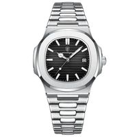 POEDAGAR 613 Nouvelle Montre Homme Ultra-Mince à Quartz avec Bracelet en Acier Inoxydable Étanche, Fonction Lumineuse et Calendrier