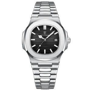 POEDAGAR 613 Nuovo <span class=keywords><strong>Orologio</strong></span> da <span class=keywords><strong>Uomo</strong></span> al Quarzo Ultra Sottile con <span class=keywords><strong>Cinturino</strong></span> in <span class=keywords><strong>Acciaio</strong></span> Inossidabile Impermeabile Funzione Luminosa e Calendario - Product Image 3