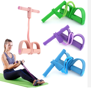 Corde d'entraînement multifonctionnelle avec bandes de résistance pour le yoga <span class=keywords><strong>et</strong></span> le fitness, outil d'exercice à pédale pour les sit-ups <span class=keywords><strong>et</strong></span> les pompes - Product Image 1