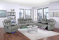 Canapé multifonctionnel 1 2 3 places en cuir inclinable avec massage, console centrale extensible en bois, porte-gobelets audio, pour salon et maison