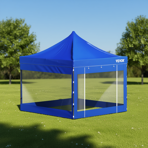 เต็นท์พับได้ Vevor ขนาด 10x10 ฟุต กันน้ำ ป้องกันรังสียูวี สำหรับใช้งานกลางแจ้ง สีฟ้า พร้อมผนังด้านข้างถอดออกได้ - Product Image 2