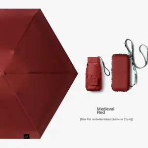 Nuovo Design Pill ombrello cinque piegato Mini Sun Rain Pocket ombrello pieghevole regali aziendali ombrello UV