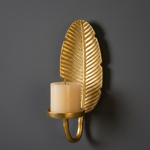 Elegante Portavelas de Pared con Hojas Doradas, Soporte Metálico para Velas de Té y Velas de Pilar, para Decoración del Hogar, Sala de Estar y Comedor - Product Image 5