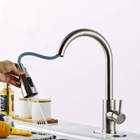 Robinet de cuisine en acier inoxydable 304, monocommande extractible, rotation à 360 degrés, mitigeur d'évier électrique chaud/froid avec valve en céramique