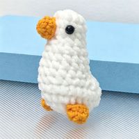 Pendentif en peluche grande oie blanche mignonne, style dessin animé, pour sac et porte-clés, inspiré des influenceurs en ligne