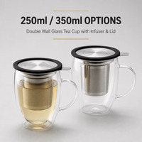 Tasse à thé en verre transparent WELAND avec infuseur pour le thé en feuilles