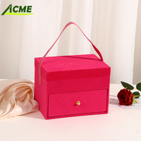 Boîte cadeau en velours double couche de haute qualité boîte d'emballage cadeau boîte à bijoux pour cadeau cosmétique