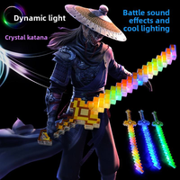 Épées lumineuses LED à pixels en promotion, 56 cm, sabres en plastique colorés, jouets épées à pixels pour garçons et filles, cadeaux tendance mosaïque