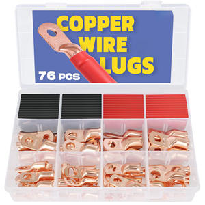 Cosses de câblage en cuivre pour ingénierie chimique, 76 pièces, AWG 6 4 2 1, bornes à sertir avec gaine thermorétractable, boîtier en plastique - Product Image 1