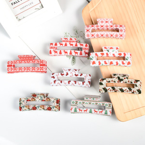 Ngọt Ngào Dễ Thương Cô Gái Kẹp Tóc Mới Giáng Sinh Tóc Claw Clip Đa Năng Tóc Clip Với Người Tuyết Tuần Lộc Chuông Mô Hình Cho Các Bên - Product Image 1