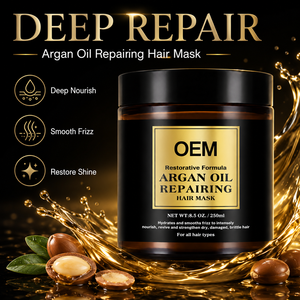Mascarilla Capilar Reparadora de Aceite de Argán para Mujer con Logotipo Personalizado, 250 ml, Acondicionamiento Profundo, Tratamiento Anti-Frizz para Marcas de Belleza - Product Image 4